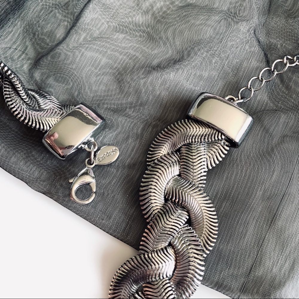 Express Silver Braided Necklace - image 2